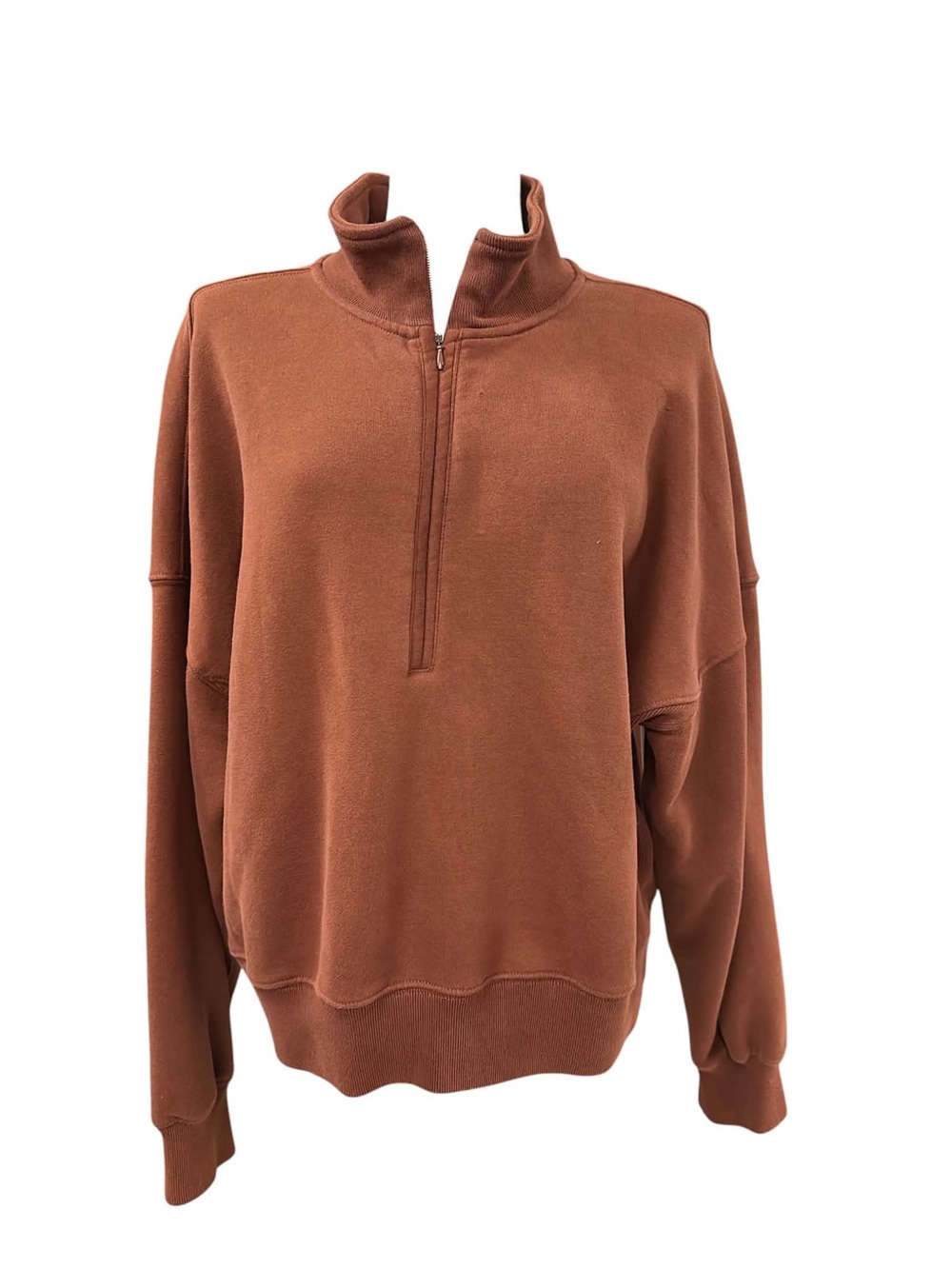 Abercrombie & Fitch Half-Zip Pullover in Rust Size L